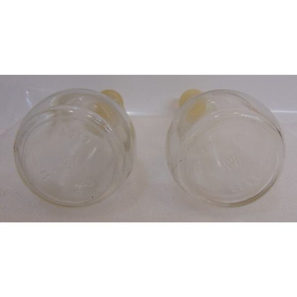 2 Vintage Clear Glass Anchor Hocking Olive Oil and Vinegar Cruets Stoppers 6" - Picture 4 of 10